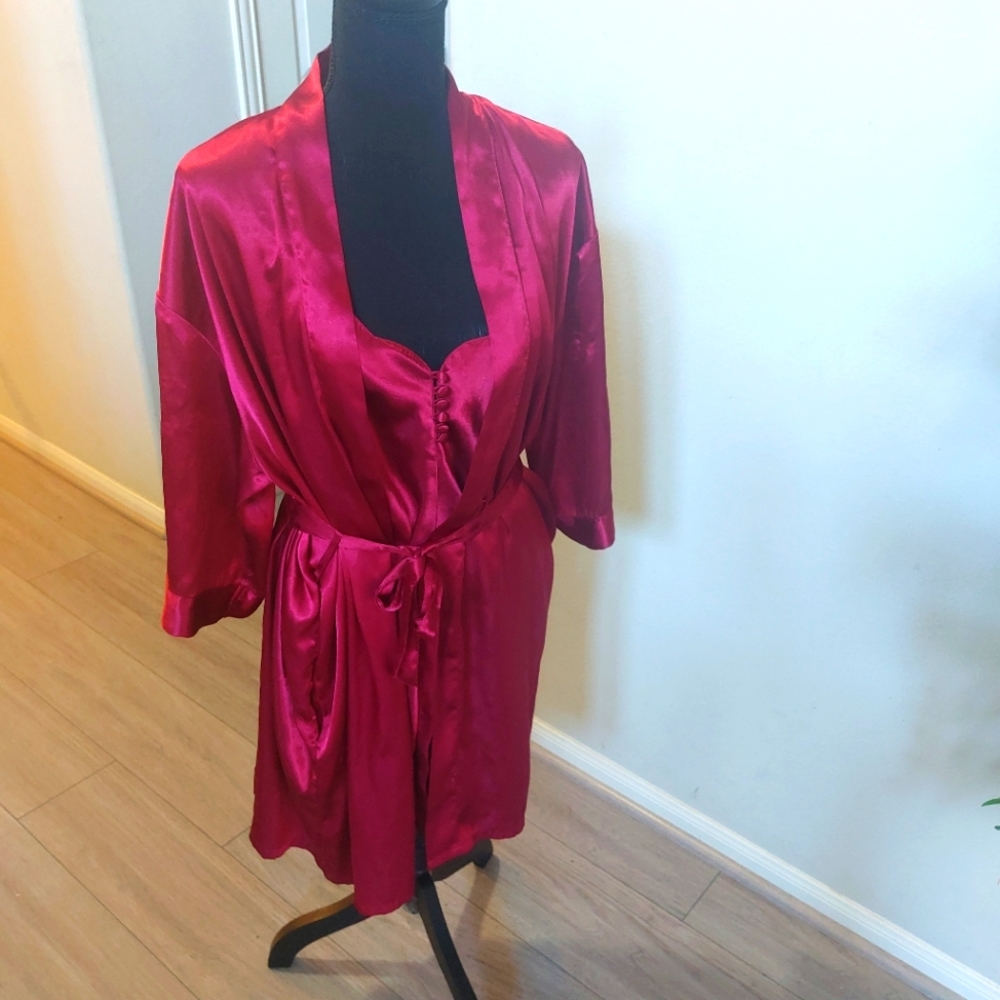 JOLYNN Women's Red Intimate Sleepwear Two Piece Set Size Medium.